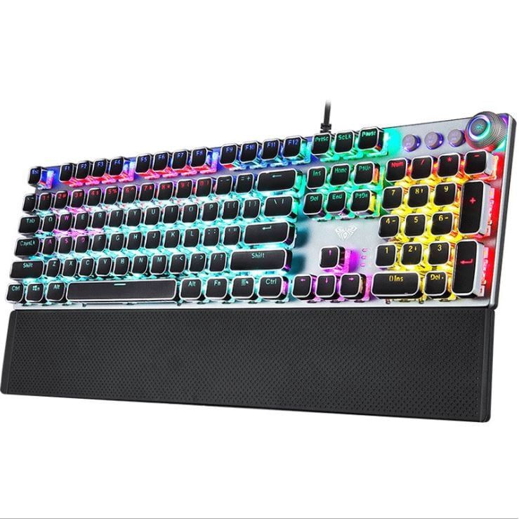 Bàn Phím Cơ Chơi Game FZ508 Pro Full Size 104 Phím Led RGB Nhiều Chế Độ Cực Đẹp Kèm Kê Tay, Dùng Cho Máy Tính PC Gaming