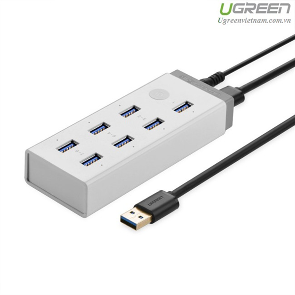 Hub đa năng gồm 7 cổng USB 3.0 Ugreen 20296 kèm sạc điện thoại, máy tính bảng...