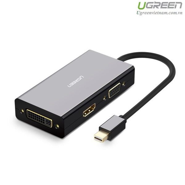 Cáp chuyển đổi 3 trong 1 Mini displayport to HDMI / VGA / DVI hỗ trợ 4k*2k Ugreen 20418