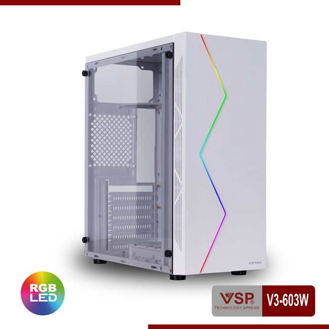 CASE GAME V3-603 - CÓ SẴN LED RGB - Trắng