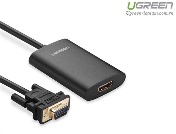 Cáp chuyển đổi VGA to HDMI + Audio 40264 màu đen chính hãng Ugreen cao cấp