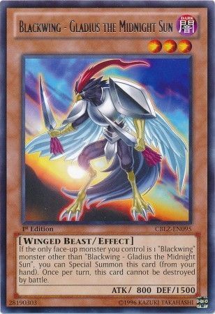 [ US ] Blackwing - Gladius the Midnight Sun - CBLZ-EN095 - Rare 1st Edition