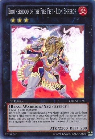 [ US ] Brotherhood of the Fire Fist - Lion Emperor - CBLZ-EN099 - Super Rare 1st Edition