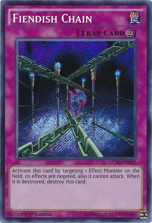 [ US ] Fiendish Chain - LC5D-EN082 - Secret Rare 1st Edition