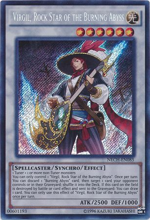 [ US ] Đồng giá 10K Virgil, Rock Star of the Burning Abyss - NECH-EN085 - Secret Rare Unlimited