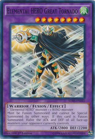 [ UK ] Elemental Hero Great Tornado - SDHS-EN045 - Common 1st Edition