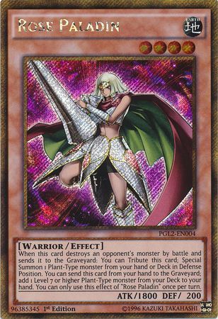 [ US ] Rose Paladin - PGL2-EN004 - Gold Secret Rare 1st Edition