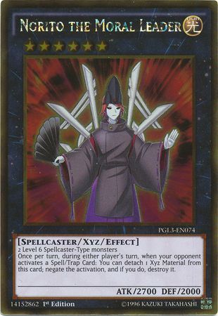 [ UK ] Norito the Moral Leader - PGL3-EN074 - Gold Rare 1st Edition