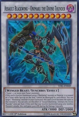 [ US ] Assault Blackwing - Onimaru the Divine Thunder - TDIL-EN049 - Super Rare 1st Edition