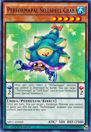 [ UK ] Performapal Sellshell Crab - MP17-EN002 - Common 1st Edition