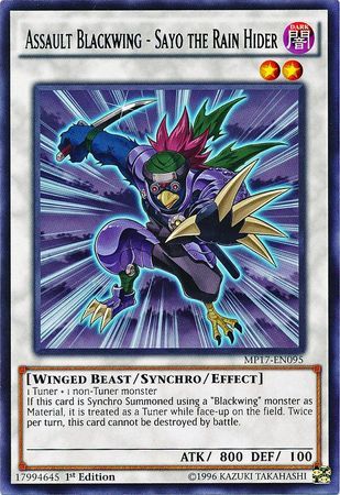 [ UK ] Assault Blackwing - Sayo the Rain Hider - MP17-EN095 - Rare 1st Edition