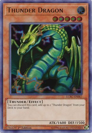 [ US ] Thunder Dragon - LCKC-EN067 - Ultra Rare 1st Edition