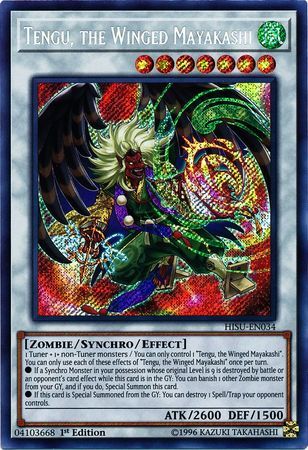 [ US ] Tengu, the Winged Mayakashi - HISU-EN034 - Secret Rare 1st Edition