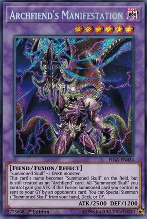 [ UK ] Archfiend's Manifestation - FIGA-EN034 - Secret Rare 1st Edition