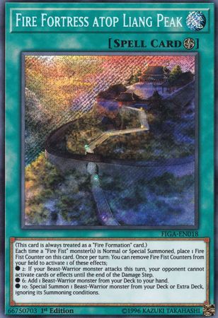 [ UK ] Đồng giá 10K Fire Fortress atop Liang Peak - FIGA-EN018 - Secret Rare 1st Edition