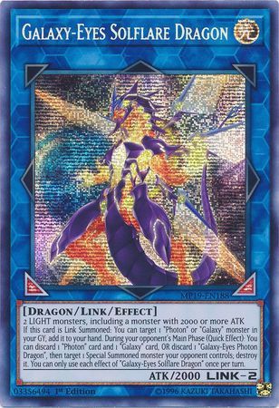 [ UK ] Galaxy-Eyes Solflare Dragon - MP19-EN188 - Prismatic Secret Rare 1st Edition