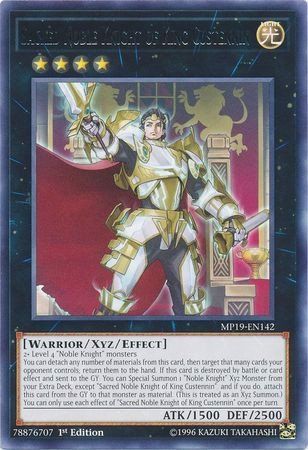 [ UK ] Sacred Noble Knight of King Custennin - MP19-EN142 - Rare 1st Edition