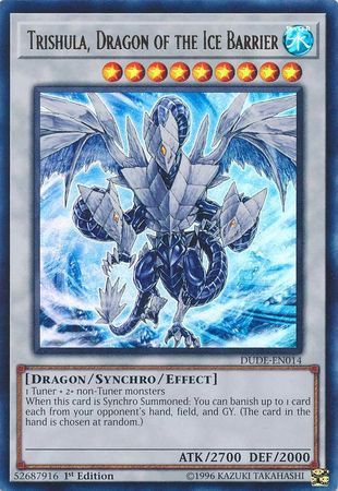 [ US ] Trishula, Dragon of the Ice Barrier - DUDE-EN014 - Ultra Rare 1st Edition