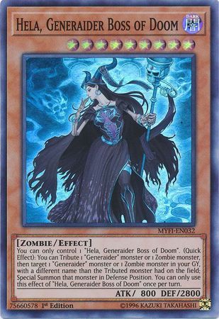 [ US ]  Hela, Generaider Boss of Doom - MYFI-EN032 - Super Rare 1st Edition