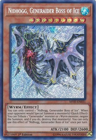 [ UK ] Nidhogg, Generaider Boss of Ice - MYFI-EN031 - Secret Rare 1st Edition