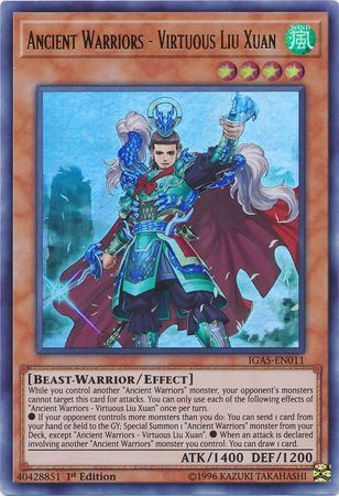 [ US ] Ancient Warriors - Virtuous Liu Xuan - IGAS-EN011 - Ultra Rare 1st Edition