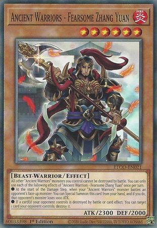 [ UK ] Ancient Warriors - Fearsome Zhang Yuan - ETCO-EN021 - Common 1st Edition