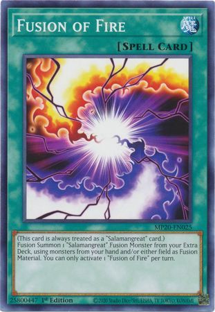 [ US ] Đồng giá 2K Fusion of Fire - MP20-EN025 - Common 1st Edition