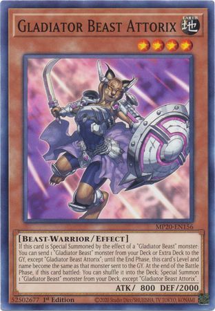 [ US ] Đồng giá 2K Gladiator Beast Attorix - MP20-EN156 - Common 1st Edition