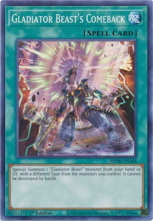 [ US ] Đồng giá 2K Gladiator Beast's Comeback - MP20-EN184 - Common 1st Edition