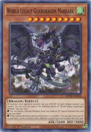 [ US ] Đồng giá 2K World Legacy Guardragon Mardark - MP20-EN058 - Common 1st Edition