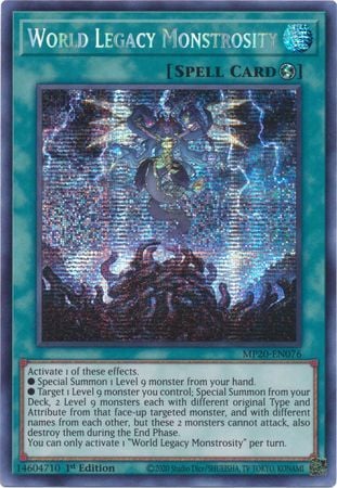 [ UK ] World Legacy Monstrosity - MP20-EN076 - Prismatic Secret Rare 1st Edition