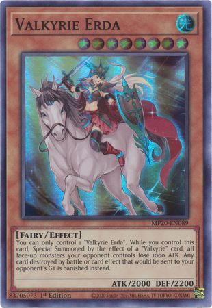 [ US ] Valkyrie Erda - MP20-EN089 - Super Rare 1st Edition