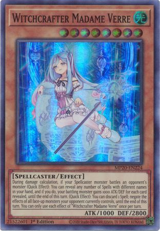 [ US ] Witchcrafter Madame Verre - MP20-EN224 - Super Rare 1st Edition