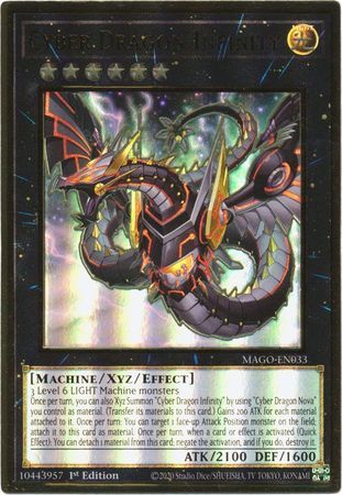 [ UK ] Cyber Dragon Infinity (Alternate Art) - MAGO-EN033 - Premium Gold Rare 1st Edition