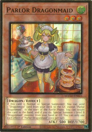 [ US ] Parlor Dragonmaid - MAGO-EN023 - Premium Gold Rare 1st Edition