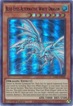 [ UK ] Blue-Eyes Alternative White Dragon (Blue) - LDS2-EN008 - Ultra Rare 1st Edition