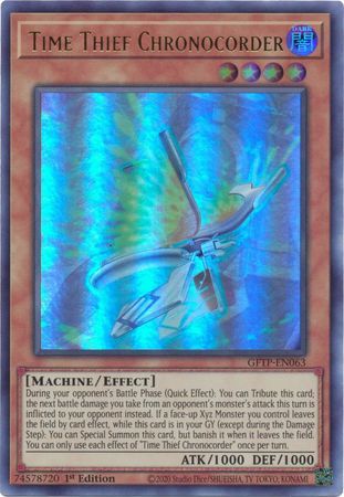 [ UK ] Time Thief Chronocorder - GFTP-EN063 - Ultra Rare 1st Edition