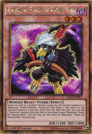 [ US ] Blackwing - Pinaki the Waxing Moon - PGL2-EN007 - Gold Secret Rare 1st Edition