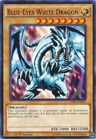 [ UK ] Blue-Eyes White Dragon (Red Sparks Background) - LDK2-ENK01 - Common 1st Edition