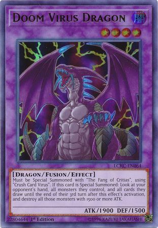[ US ] Doom Virus Dragon - LCKC-EN064 - Ultra Rare 1st Edition