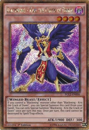 [ US ] Blackwing - Kris the Crack of Dawn - PGL2-EN006 - Gold Secret Rare 1st Edition