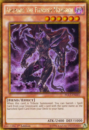 [ US ] Angmarl the Fiendish Monarch - PGL3-EN001 - Gold Secret Rare 1st Edition