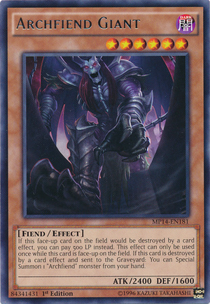 [ US ] Archfiend Giant - MP14-EN181 - Rare 1st Edition