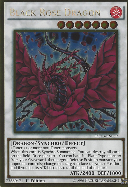 [ US ] Black Rose Dragon - PGL3-EN059 - Gold Rare 1st Edition