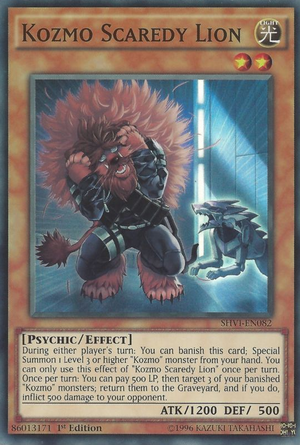 [ UK ] Kozmo Scaredy Lion - SHVI-EN082 - Super Rare 1st Edition