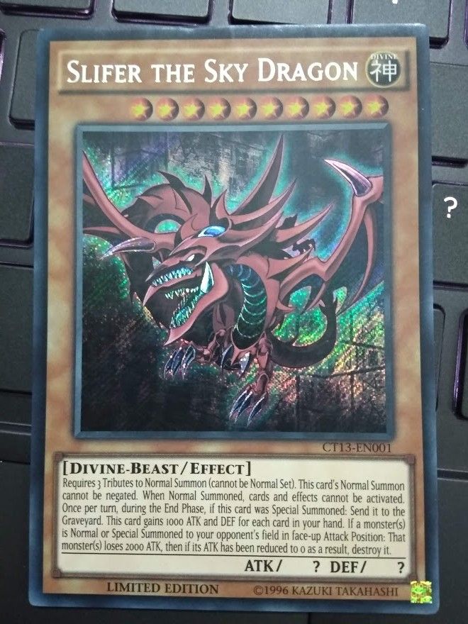 [ US ] Slifer the Sky Dragon - CT13-EN001 - Secret Rare Limited Edition (90%)