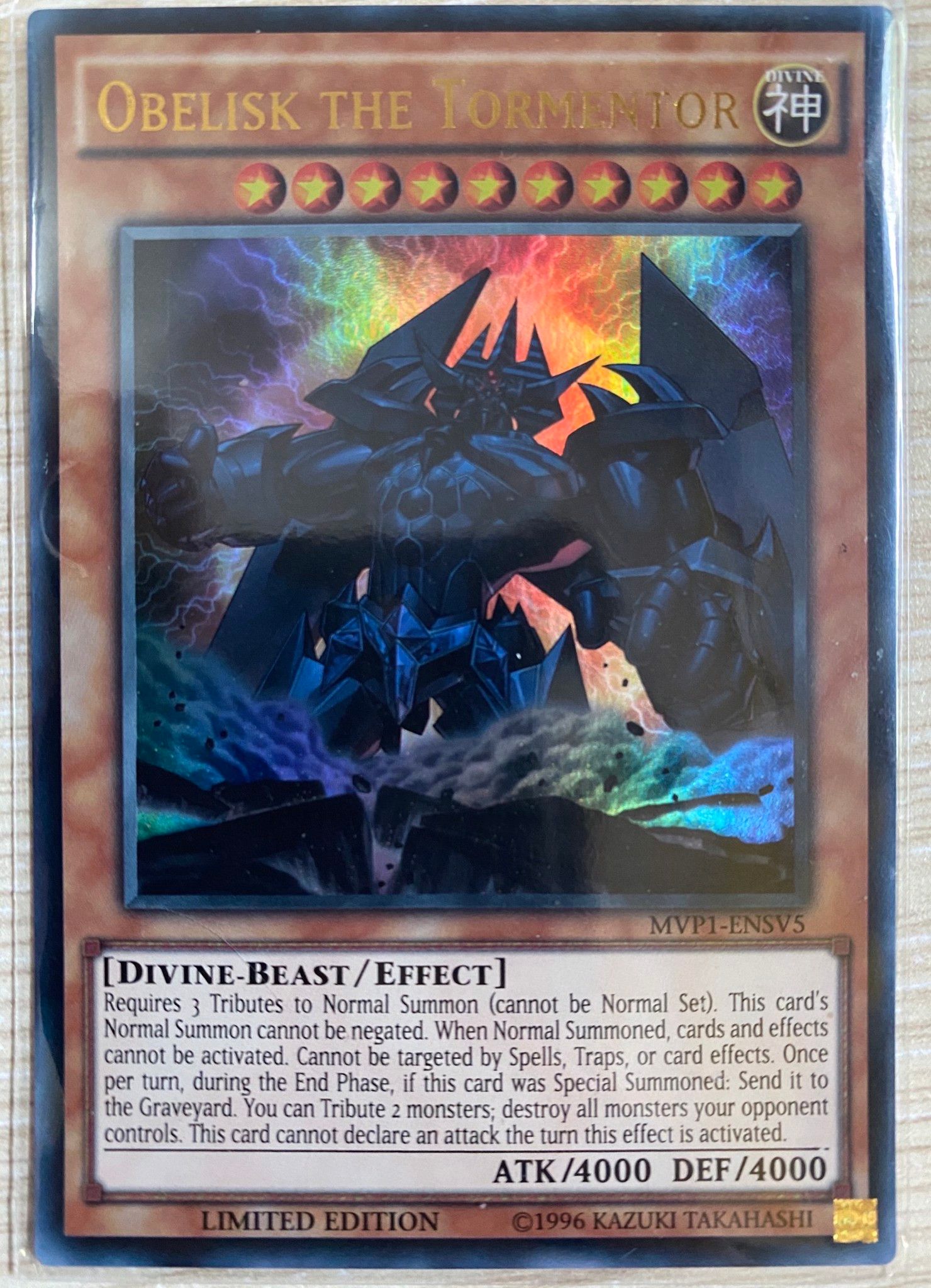 [ UK ] Obelisk the Tormentor - MVP1-ENSV5 - Ultra Rare - Limited Edition