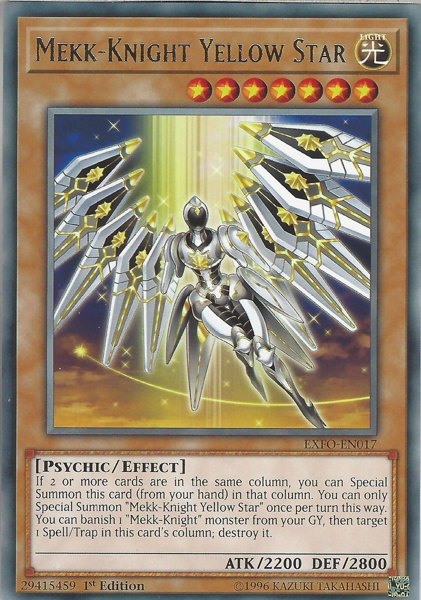 [ UK ] Mekk-Knight Yellow Star - EXFO-EN017 - Rare 1st Edition