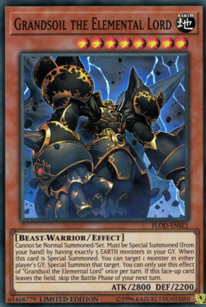 [ UK ] Grandsoil the Elemental Lord - FLOD-ENSE1 - Super Rare 1st Edition