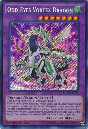 [ UK ] Odd-Eyes Vortex Dragon - MP16-EN139 - Secret Rare 1st Edition